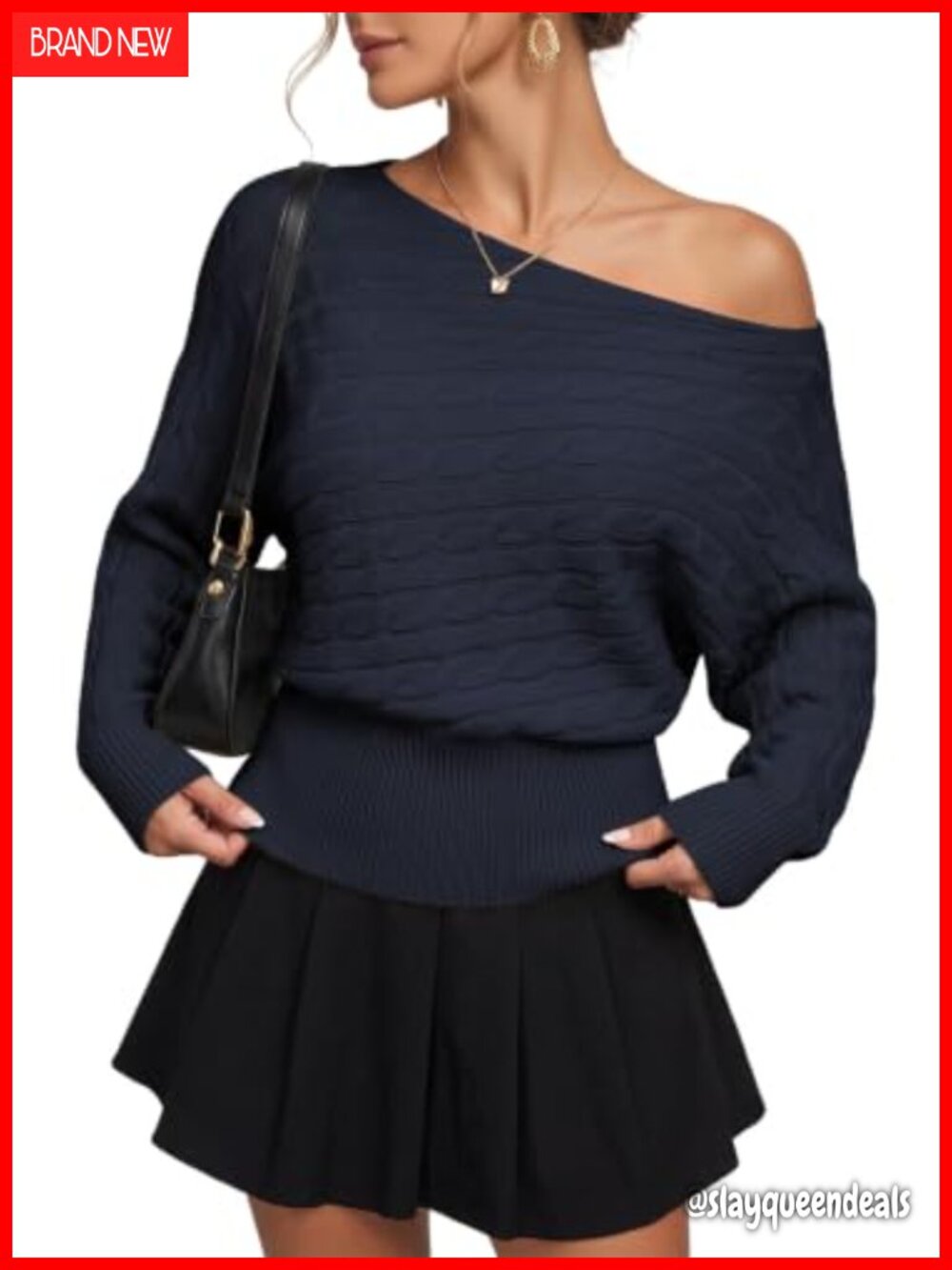 Dokotoo Womens Batwing Sleeve Cable Knit Pullover Sweater Fall Winter